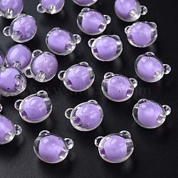 Transparent Acrylic Beads, Bead in Bead, Bear, Lilac, 16x18x15.5mm, Hole: 3mm, about 220pcs/500g(MACR-S373-122-B02)