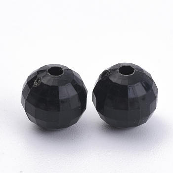 Opaque Acrylic Beads, Earth Bead, Black, 8mm, Hole: 1.5mm, about 1700pcs/500g