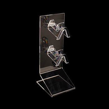 Acrylic Eyeglasses Frame Riser Display Stand, Sunglasses Rack Holder, Two Tiers, Clear, 7x6.1x19.5cm