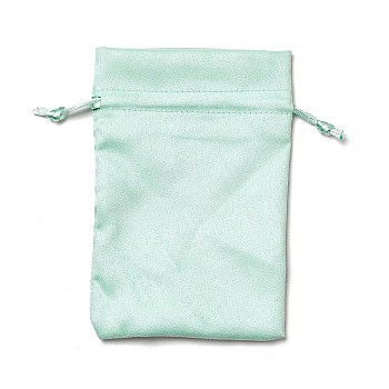 Velvet Cloth Drawstring Bags, Jewelry Bags, Christmas Party Wedding Candy Gift Bags, Rectangle, Aquamarine, 15x10cm