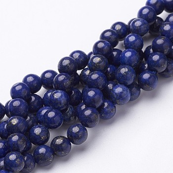 16 inch Grade A Round Dyed Natural Lapis Lazuli Beads Strand, 4mm, Hole: 1mm, about 92pcs/strand, 16 inch.