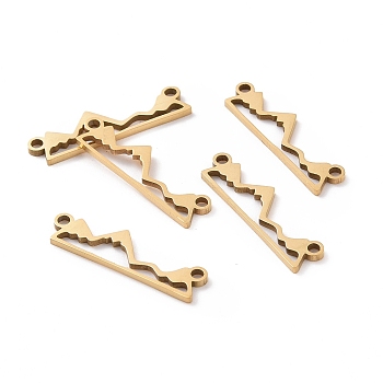 201 Stainless Steel Links connectors, Massif, Golden, 6x21x1mm, Hole: 1.2mm