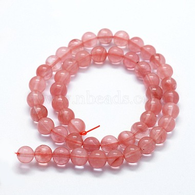 Cherry Quartz Glass Beads Strands(X-G-I199-28-6mm)-2