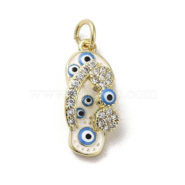 Real 18K Gold Plated White Shoes Brass+Cubic Zirconia+Enamel Pendants