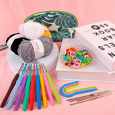 DIY Knitting Kits Storage Bag for Beginners Include Crochet Hooks(PW-WG28870-01)-5