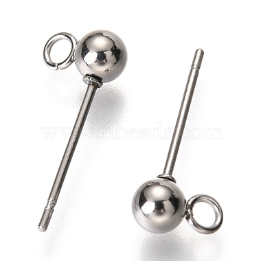 Accessoires de clous d'oreilles avec boucle en 304 acier inoxydable de couleur originale(STAS-C018-23P-02)-2