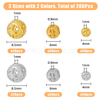 200Pcs 6 Style Brass Beads(KK-FH0007-12)-2