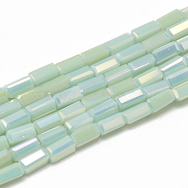 Pale Turquoise Cuboid Glass Beads