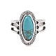 Synthetic Turquoise Finger Rings Set(AJEW-PW0005-01A)-3