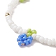 Bracelet à breloques raisin tressé graine de verre pour femme(BJEW-TA00140-03)-4