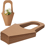 20Pcs Kraft Paper Hand-held Bouquet Bag, Fresh Flower Bouquet Gift Bag, Valentine's Day 520 Simple Bouquet Hand-held Bag, Brown, 42x23cm(CARB-GF0001-02)