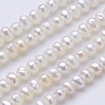 Natural Cultured Freshwater Pearl Beads Strands, Potato, White, 3.1~3.5x4~4.5mm, Hole: 0.5mm, about 105~110pcs/strand, 15~15.3 inch(PEAR-F004-65)