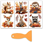 3 Sheets 3 Styles PVC Waterproof Decorative Stickers, Self Adhesive Floral Decals for Furniture Decoration, Animals, 300x150mm, 1 sheet/style(DIY-WH0404-1092)