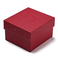 Cardboard Bracelet Boxes, with Pillow Inside, Rectangle, Cerise, 8.2x8.9x5.4cm(CBOX-Q037-01B)