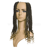 Curly Faux Locs Crochet Hair, with Curly Ends, Crochet Goddess Locs Synthetic Braids Hair Extensions, Low Temperature Heat Resistant Fiber, Long & Curly Hair, Light Brown, 20 inch(50.8cm), 24strands/bag(OHAR-G005-12C)