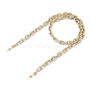 Eyeglasses Chains, Neck Strap for Eyeglasses, with Spray Painted CCB Plastic Cable Chains, 304 Stainless Steel Lobster Claw Clasps and Rubber Loop Ends, Gold, 27.95~28.35 inch(71~72cm)(AJEW-EH00202-01)