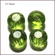Imitation Austrian Crystal Beads, Grade AAA, Faceted, Flat Round, Yellow Green, 6x3.5mm, Hole: 0.7~0.9mm(SWAR-F065-6mm-17)