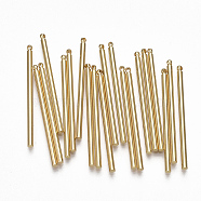 Brass Pendants, Column, Real 18K Gold Plated, 40x2mm, Hole: 1mm(X-KK-S348-300)
