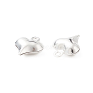 304 Stainless Steel Charms, Heart, Silver, 8.5x6x3mm, Hole: 1mm(STAS-I138-11A-S)