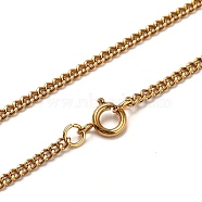 304 Stainless Steel Curb Chain Necklaces, with Spring Ring Clasps, Golden, 17.05 inch(43.3cm), 2mm(NJEW-JN02908)