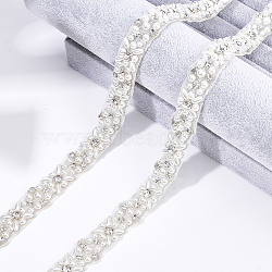 CHGCRAFT Imitation Pearl Bridal Belt for Wedding Dress, Vintage Sash Wedding Belt, Ribbon with Plastic & Glass Beads, White, 36-5/8 inch(93cm), 1pc/box(AJEW-CA0002-04)