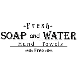 PVC Wall Stickers, Rectangle with Word Fresh SOAP and WATER Hand Towels Free, for Home Living Room Bedroom Decoration, Word, 570x240mm(DIY-WH0228-158)