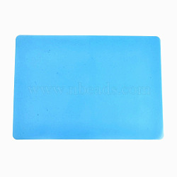Large Silicone Pad Mat, Silicone Sheet for Epoxy Resin Jewelry Crafts, Rectangle, Deep Sky Blue, 29.5x21cm(X-AJEW-WH0042-04)
