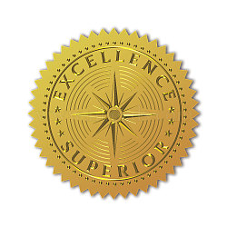 Self Adhesive Gold Foil Embossed Stickers, Medal Decoration Sticker, Star, 5x5cm(DIY-WH0211-386)