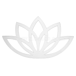 1Pc Acrylic Mirror Lotus Wall Decorations, Hollow out, with 30Pcs Acrylic Double-sided Pads, Silver, 1~18x1~30x0.1~0.15cm(AJEW-CN0001-35B)