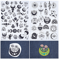 Bohemia Style Water Soluble Fabric, Wash Away Embroidery Stabilizer, Moon, 300x212x0.1mm, 2 sheets/bag(DIY-WH0488-17F)