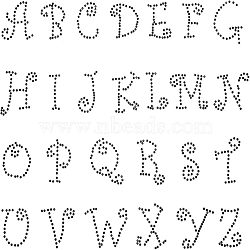 Nbeads Hotfix Rhinestone, Iron on Patches Applique, For Shoes, Gartment and Bags Decoration, Alphabet, Jet, 190x255mm(RGLA-NB0001-02C)