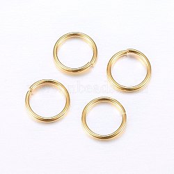 304 Stainless Steel Open Jump Rings, Golden, 24 Gauge, 3.5x0.5mm, Inner Diameter: 2.5mm(X-STAS-O098-01G-02)