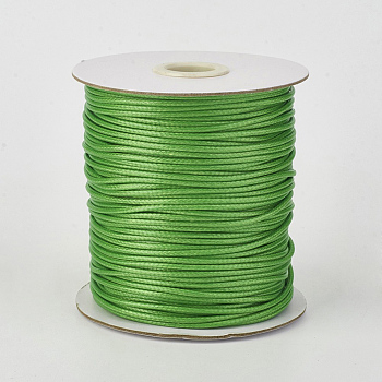 Eco-Friendly Korean Waxed Polyester Cord, Lime Green, 1.5mm, about 169.51~174.98 Yards(155~160m)/Roll