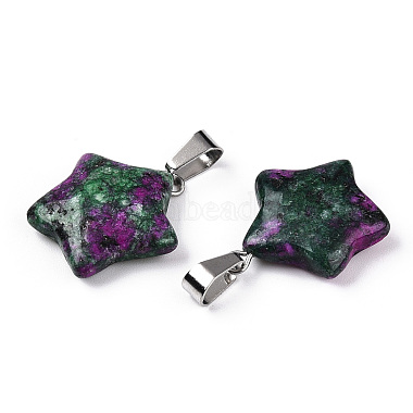 Star Dyed Natural Ruby in Zoisite Pendants(X-G-Q367-19)-3