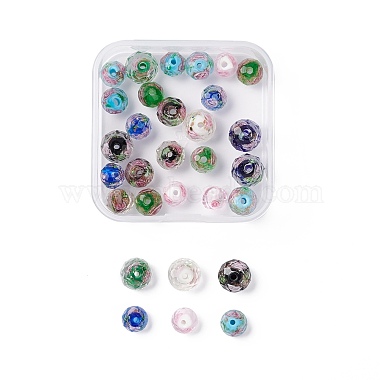 Mixed Color Rondelle Lampwork Beads