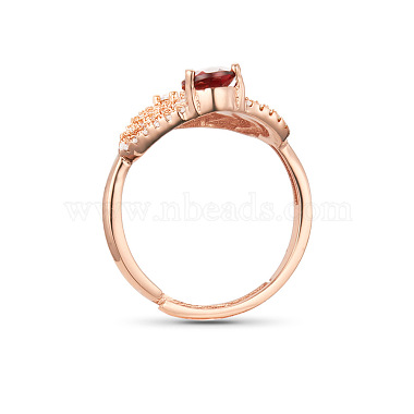 SHEGRACE Trendy Natural Red Tourmaline 925 Sterling Silver Finger Ring(JR71A)-4