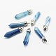 Dyed Bullet Natural Agate Pointed Pendants(G-E332-C01)-1