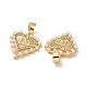 Heart Brass Micro Pave Clear Cubic Zirconia Pendants(KK-G406-25G)-3