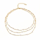 Круглое пластиковое трехслойное ожерелье с жемчужными бусинами(NJEW-JN03833)-1