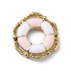 Alloy Enamel Pendants, Life Buoy, Lavender Blush, 16.5x15x2.5mm, Hole: 1.5x4mm(ENAM-CJC0003-24E)