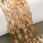Natural Citrine(Heated) Beads Strands, Nuggest, 8~14x6~8x4~7mm, Hole: 0.9mm, about 46~48pcs/strand, 15.35~15.47''(39~39.3cm)(G-F827-A01-01)
