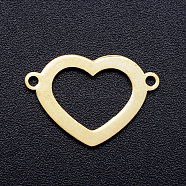 201 Stainless Steel Links connectors, Heart, Golden, 12.5x18x1mm, Hole: 1.2mm(STAS-T046-JA365-2)