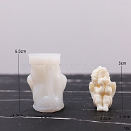 3D Angel DIY Food Grade Silicone Candle Molds, Aromatherapy Candle Moulds, Scented Candle Making Molds, White, 6.5x4.9x4.3cm, Inner Diameter: 5x3.5x3.4cm(PW-WG82528-03)