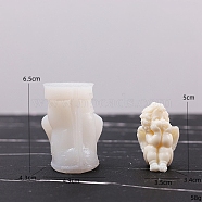 3D Angel DIY Food Grade Silicone Statue Candle Molds, Aromatherapy Candle Moulds, Portrait Sculpture Scented Candle Making Molds, White, 6.5x4.9x4.3cm, Inner Diameter: 5x3.5x3.4cm(PW-WG82528-03)