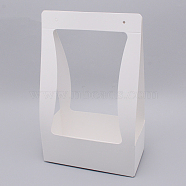 Foldable Inspissate Paper Box, Portable Gift Packing Box, Bakery Cake Cupcake Box Container, Rectangle, White, 22.2x11.9x35.4cm(CON-WH0079-06D)