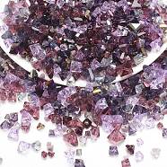 Opaque & Transparent Glass Beads, Faceted Nuggets, Purple, 2~5x2.5~8x3~5mm, Hole: 1~1.4mm, about 10g/bag(GLAA-G109-01F)