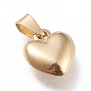 201 Stainless Steel Pendants, Heart, for Valentine's Day, Golden, 13x11x1.4mm, Hole: 5x2.5mm(STAS-L246-006A-G)