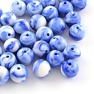 Opaque Acrylic Beads, Round, Royal Blue, 12mm, Hole: 2mm, about 520pcs/500g(SACR-R853-12mm-209)