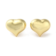 Rack Plating Brass Stud Earring, Long-Lasting Plated, Lead Free & Cadmium Free, Heart, Real 18K Gold Plated, 16x18mm(EJEW-H099-01G)