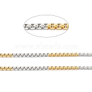Ion Plating(IP) 304 Stainless Steel Box Chains, with Spool, Unwelded, Golden & Stainless Steel Color, 2.7x2.8~3.1x1.6mm, about 10m/roll(STAS-B001-27C-G)